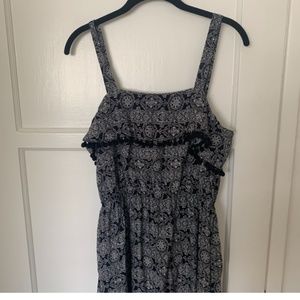Loft Maxi Black and White Printed Dress